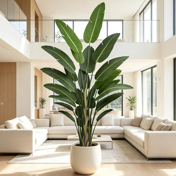 Artificial Bird of Paradise Tree 9FT 25 Thick Matte Texture Leaves Realistic Tall Large Faux Tropical Traveler's Palm