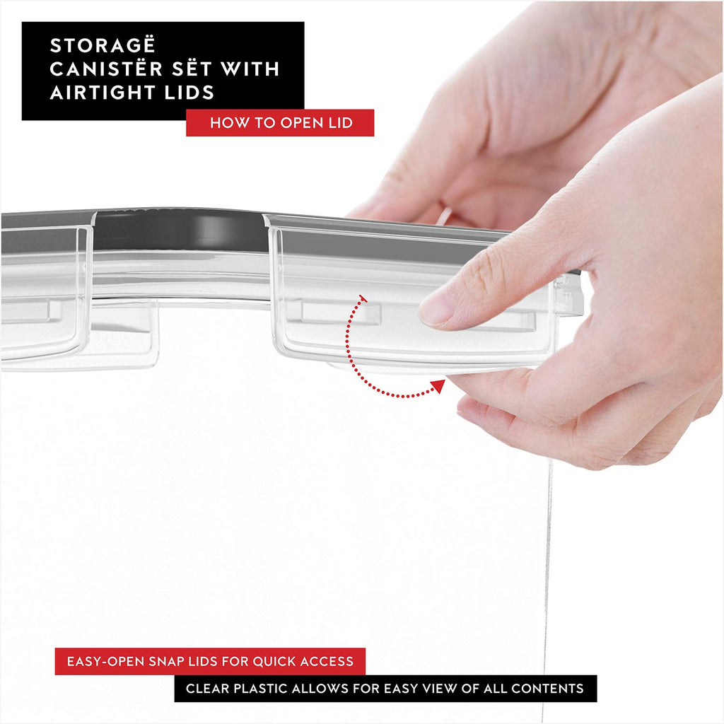 Cereal Containers Storage 4L Set of 4 Airtight Food Storage Containers with Lids Cereal Dispenser Countertop Pantry