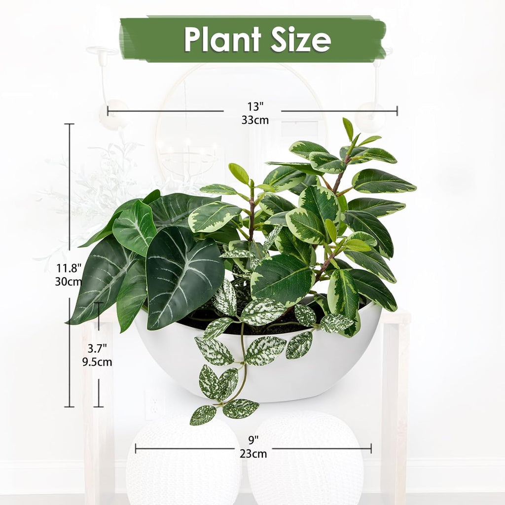 Fake Plants 11.8" Artificial Potted Plant Assorted Faux Plants in Pot Silk Plants Artificial Plants Indoor Living