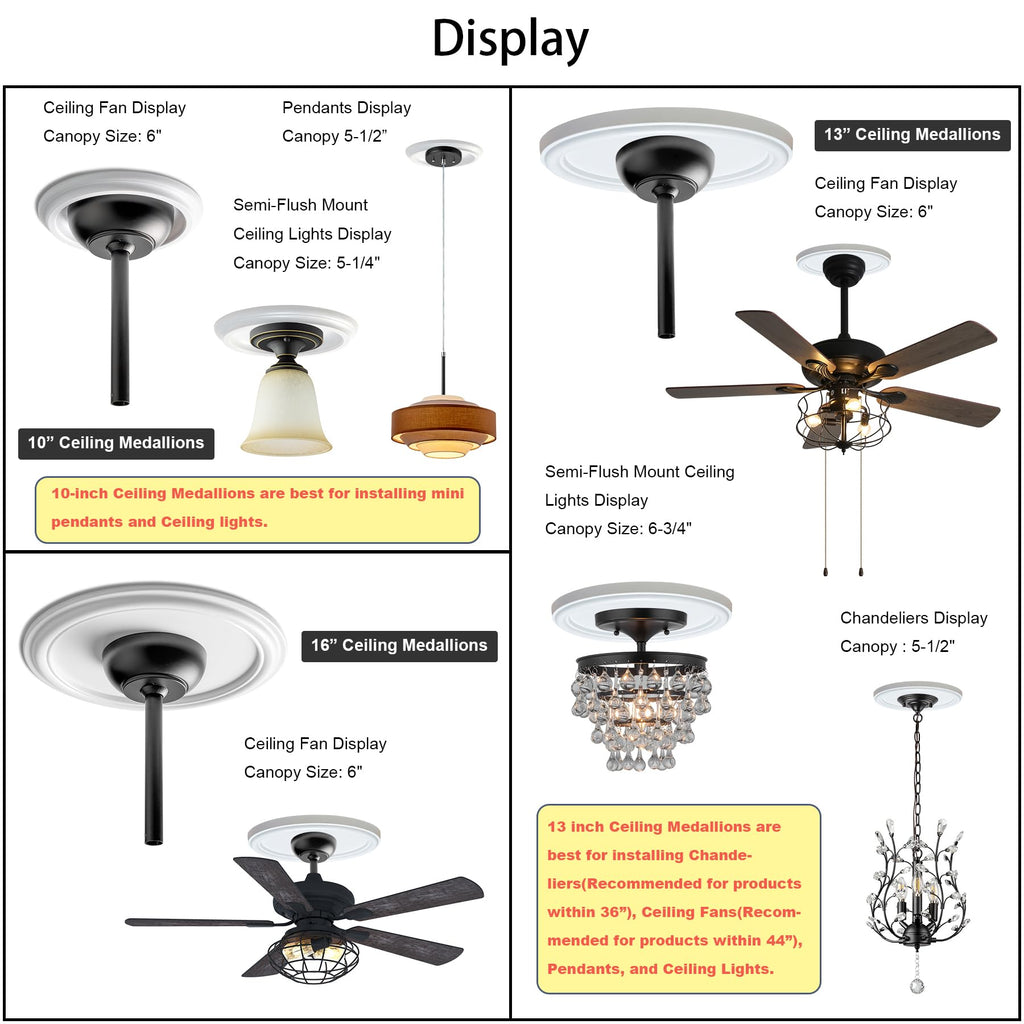 Molded Nylon Ceiling Medallion, Black