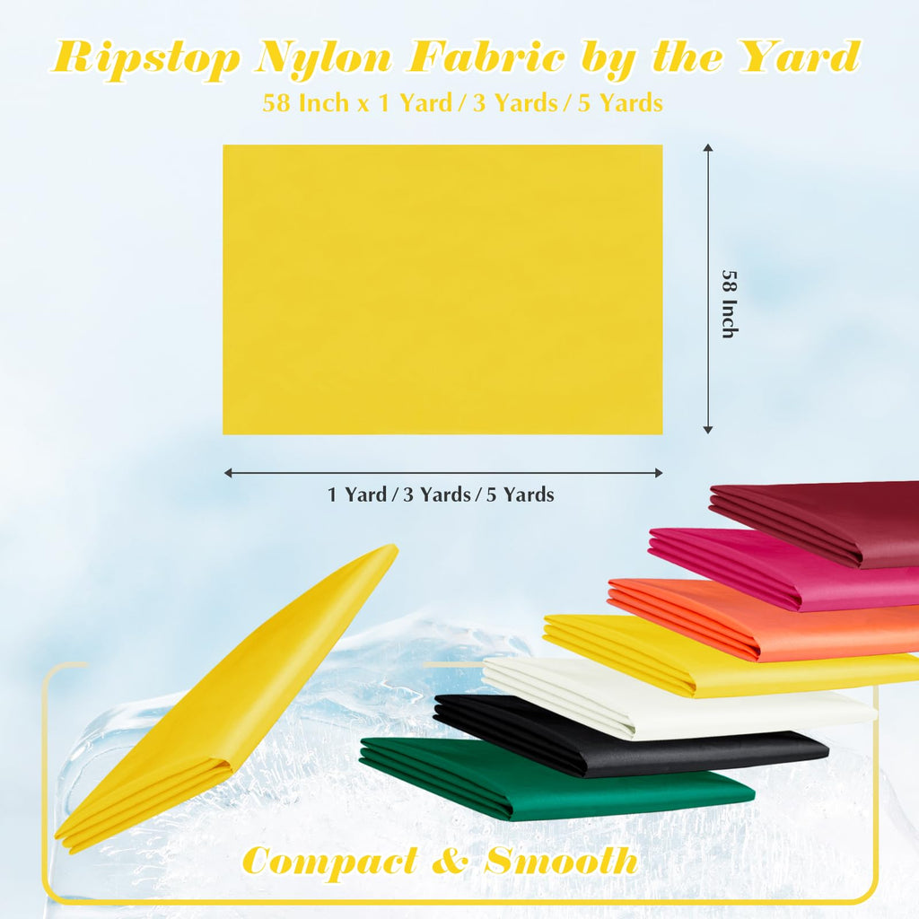 Ripstop Nylon Fabric, 3 Yard x 58 Inch, Yellow