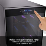 PKCWCDS188 Freestanding Wine Fridge, 18 Bottle Dual Zone Beverage Cooler for Hom
