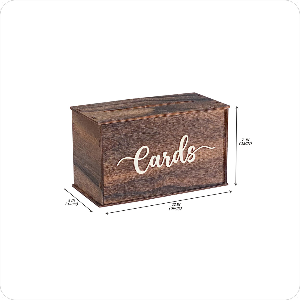 Small 12"x 6"x 7" Rustic Wooden Card Box