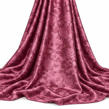 Designz 58" Wide Satin Rose Brocade Fabric - 100% Polyester, Ideal for Dresses, Lingerie, and Tablecloths