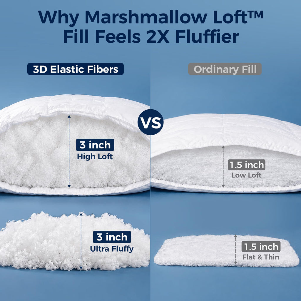 Marshmallow Comforter Queen, Ultra Soft & Fluffy Duvet Insert & All Season Comforter, Lightweight Hotel Luxury