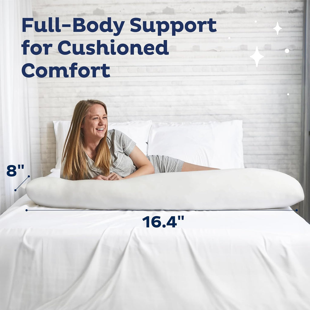 Body Pillow for Adults - Breathable, Full Body Pillow for Side Sleepers - Shredded Memory Foam Gel - Cooling Long