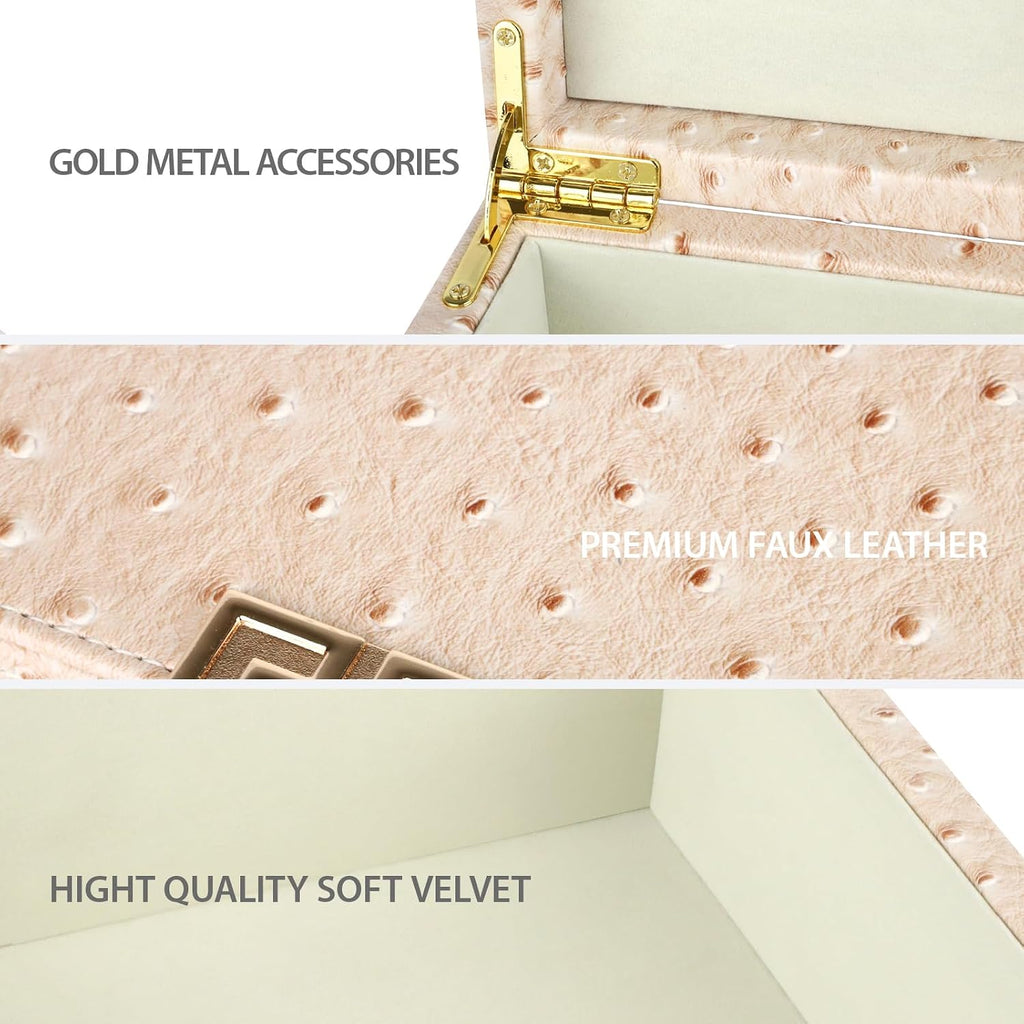 Square Decorative Boxes Nesting Storage Memory Keepsake Boxes with Lids, Stylish PU Leather Trinket Jewelry - Set of 2