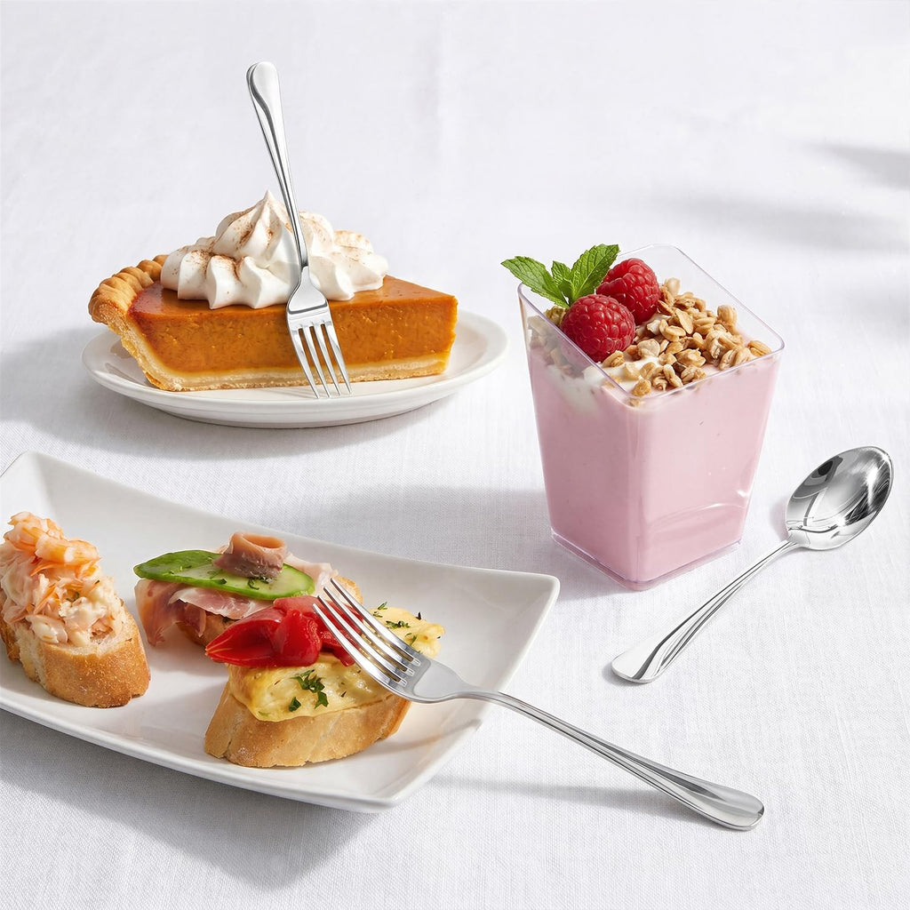 8.17 Inch Dinner Forks, Set of 16, Food Grade Stainless Steel Flatware, Mirror Polished, Smooth Edge, Dishwasher Safe