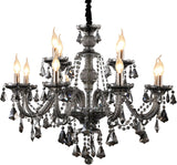 Modern Crystal Chandelier Lighting 12-Light, Smoky Gray Luxury Chandelier Ceiling Light Fixtures Hanging Crystal Light for Dining Room Living Room Bedroom(12 Lights) A110-B0C6185WHG