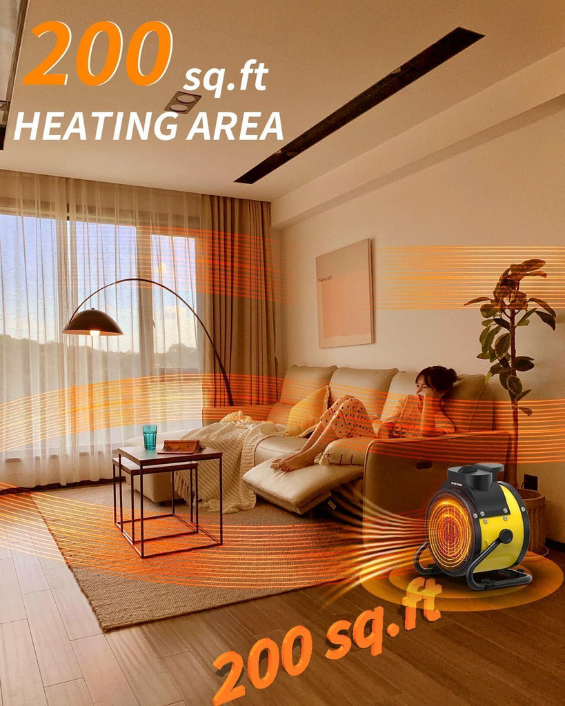 Electric Space Heater - Outdoor Heater with Super Long Cord, Overheat Protection, Heaters Heat Up in 2 Seconds, 3