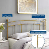 Abigail King Metal Headboard in Gold