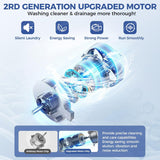 Portable Washing Machine, 17.8Lbs Portable Washer Machine, 2.4Cu.ft Compact Laundry Washer and Dryer Combo with Drain