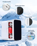 10L Compact Mini Fridge, Portable Small Refrigerator, Small Cosmetics Cooler, 2.6 Gal Mini Fridge with AC/DC Adapters