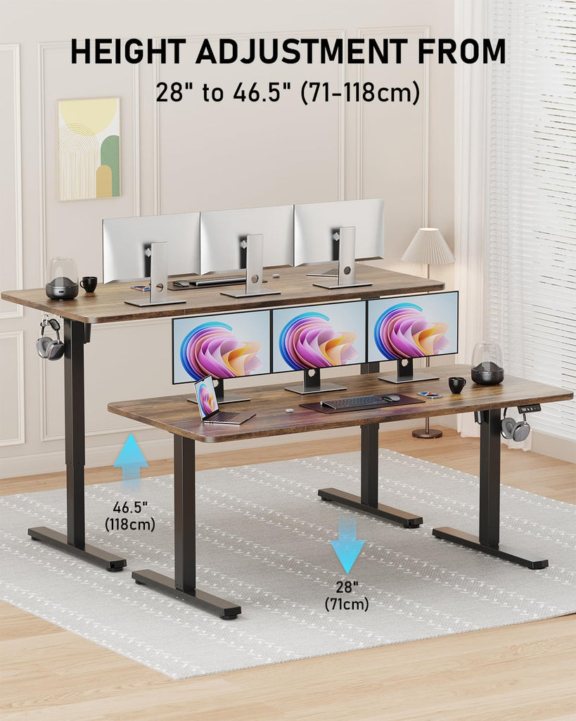 63" Large Electric Standing Desk Adjustable Height