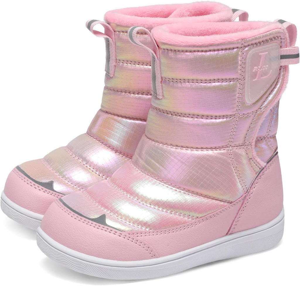 Toddler Snow Boots Kids Winter Shoes Warm Fleece Booties Boys Girls