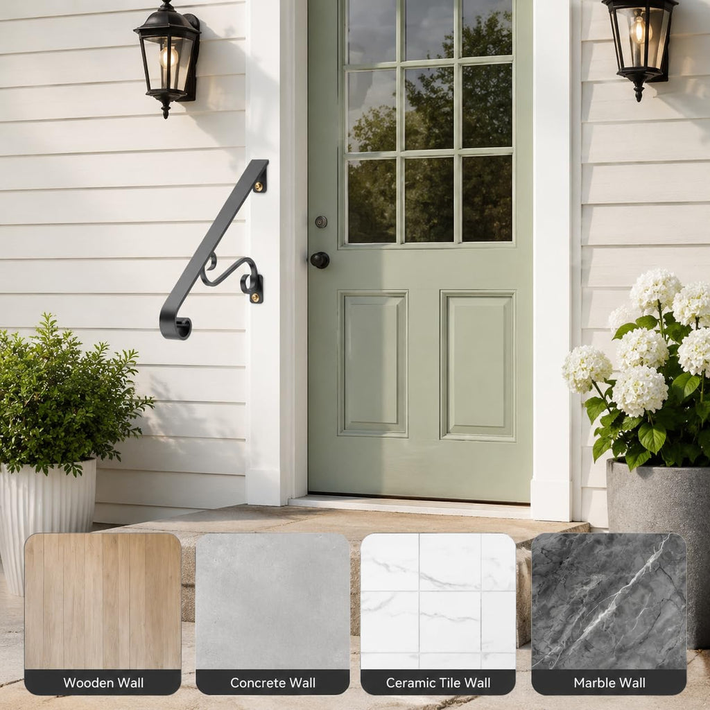 Outdoor Stair Handrails, 1-2 Steps Art Porch Handrails