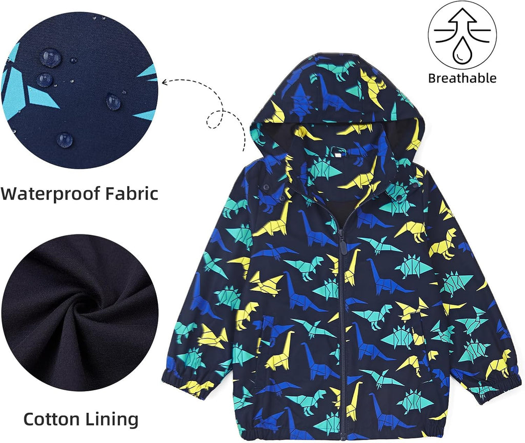 Boys Girls Soft lining Hooded Rain Jacket