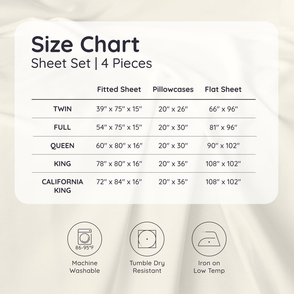 100% Viscose Derived from Bamboo Sheets Queen Size Deep Pocket Set - 4pcs Soft Cooling Sheets Queen Size, Fits Up to