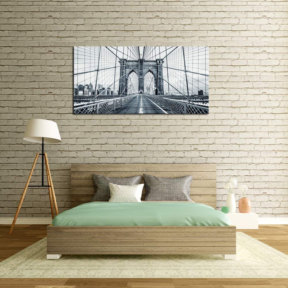 Black and White New York City Brooklyn Bridge Wall Painting Wall Canvas Prints Painting Picture Stretched and