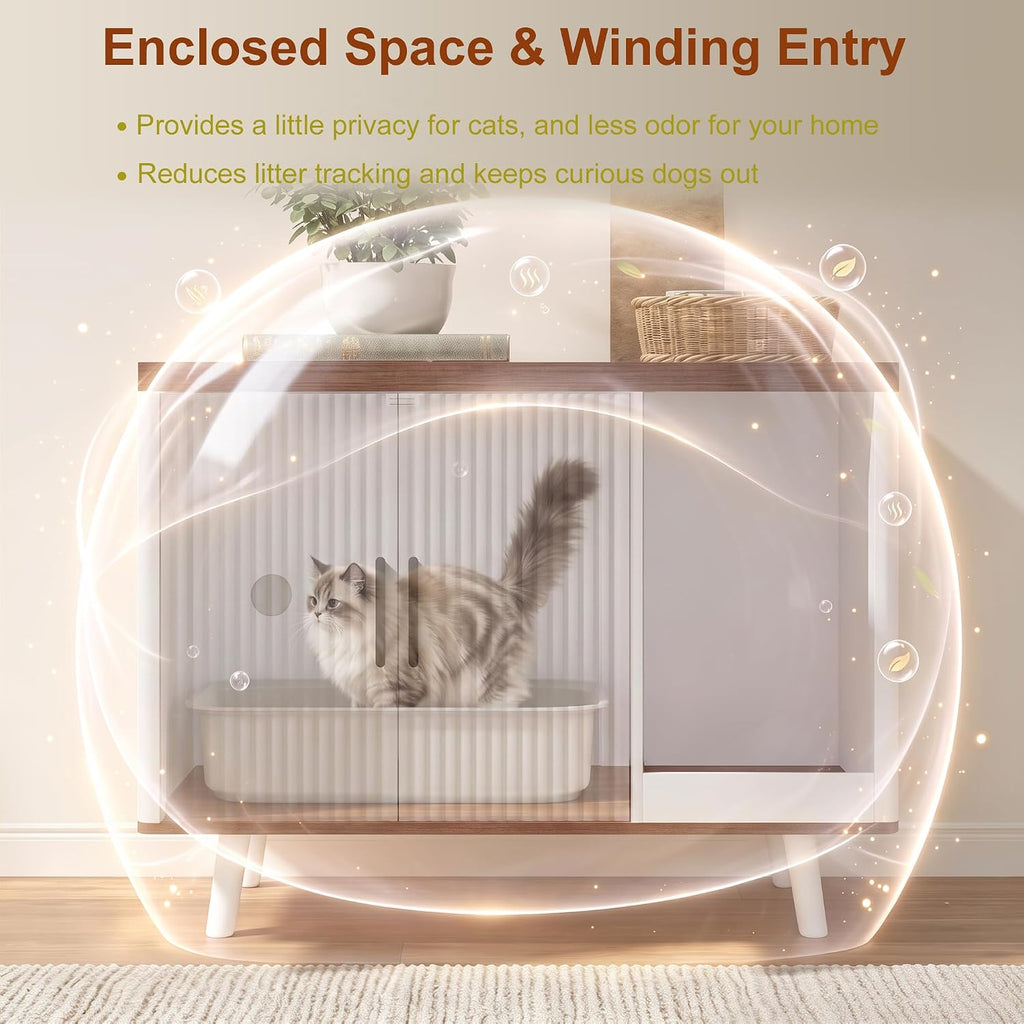 Cat Litter Box Enclosure, 30.7" Hidden Litter Box Furniture
