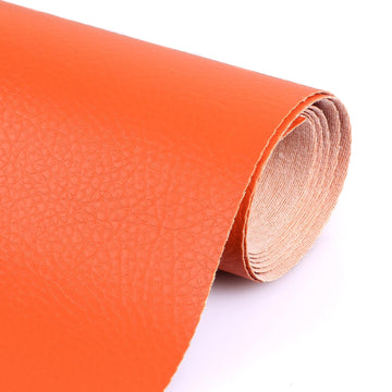 Marine Vinyl Upholstery Faux Leather Fabric, 3 Yards Orange