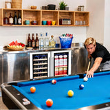 24 Inch Wine and Beverage Refrigerator, Dual Zone Wine and Bar Beverage Cooler
