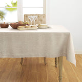Light Natural Linen Tablecloth 52 x 52 Inch - 100% Pure Linen Square Table Throw - Athena, Machine W