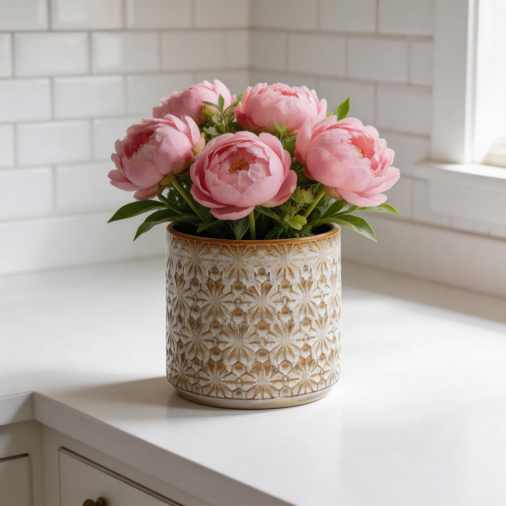Ceramic Planter Ceramic Plant Pot, 5.3 Inch Small Planter with Unique Glaze, Home Decor Indoor Outdoor Flower Pot for