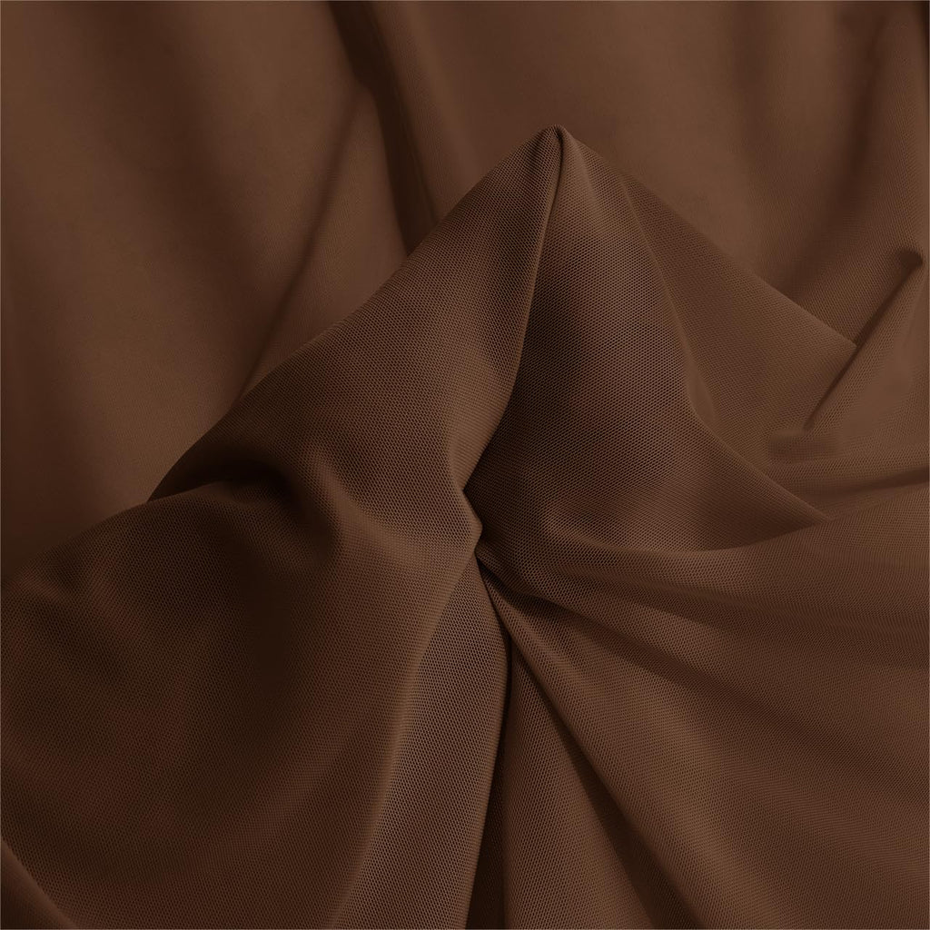 Brown Mesh Fabric by The Yard 4-Way Stretch, 60 Wide (5 Yard)