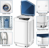 Full-Automatic Washing Machine Portable Washer and Spin Dryer 7.7 lbs Capacity Compact Laundry Washer with Built-in