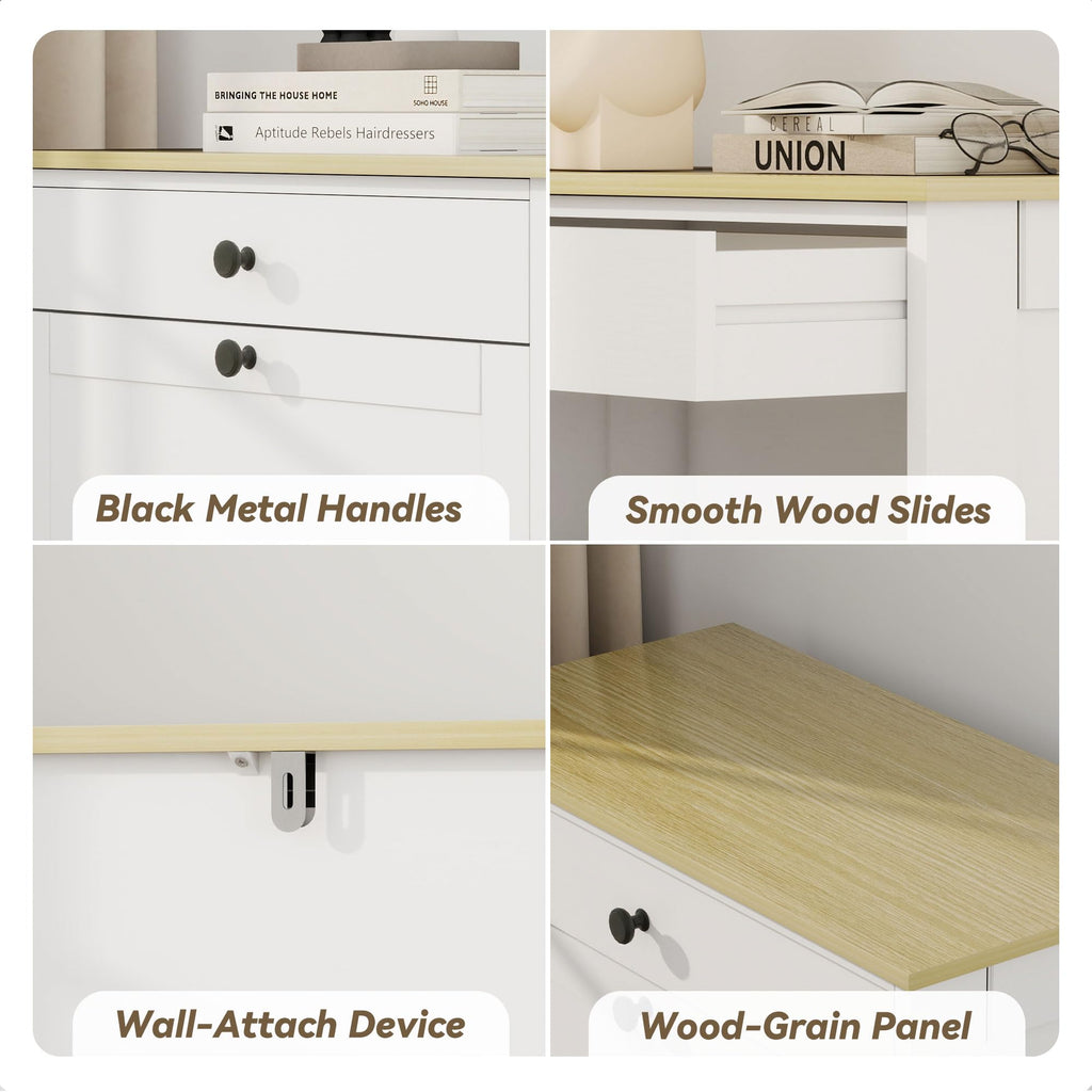 Shoe Storage Entryway with 2 Flip Drawers, Narrow Wooden Shoe Cabinet