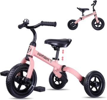 3 in 1 Tricycles for 3-5 Year Olds, Kids Balance Bike, Birthday Gift
