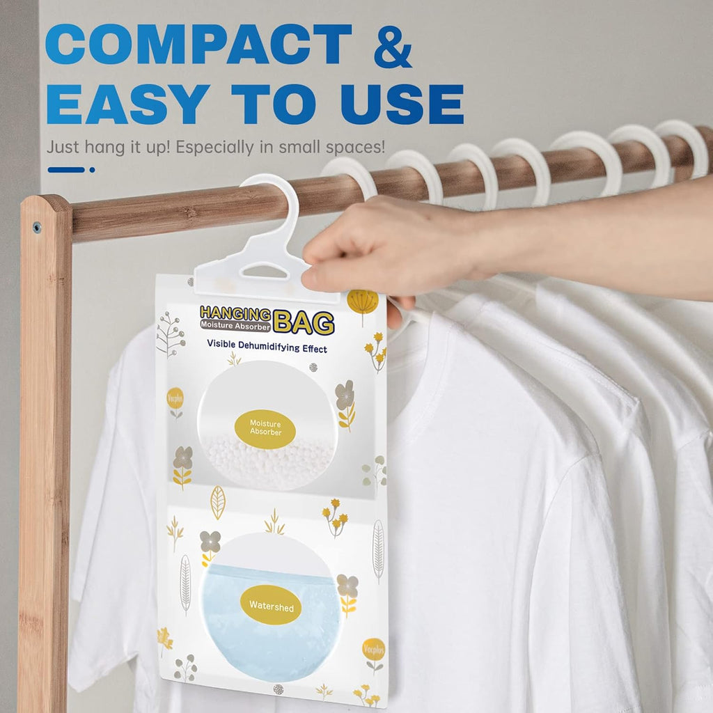 Moisture Absorbers Packets, Fragrance Free 5 Pack, Humidity Packs, Dessicant Packets, Hanging Closet Dehumidifier Bags