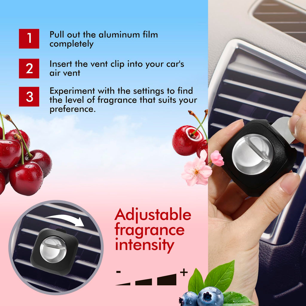 Car Air Fresheners Vent Clips, Cherry, 6-Pack, 4ml Each
