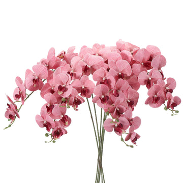 Artificial Orchid Stems 41", 6 Pack 9 Heads Faux Phalaenopsis Real Touch Fake Orchid Flower Branch for Vase Home