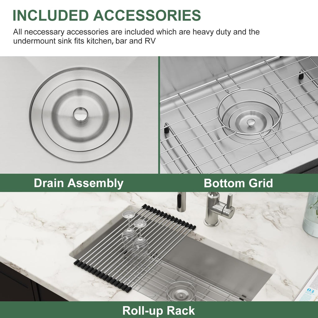32 Inch Undermount Stainless Steel