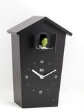 Birdhouse Black, Modern Design Cuckoo Clock with 12 Natural Bird Voices or Cuckoo Call