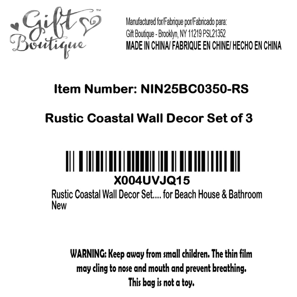 Coastal Wall Decor, 3 Piece Blue Ocean Framed Wall Art Set