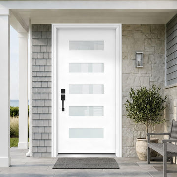 Front Entry Fiberglass Door with Frosted Glass, 36 * 80 OutsideDoor - Contemporary Style 's Front Entrance (Primed