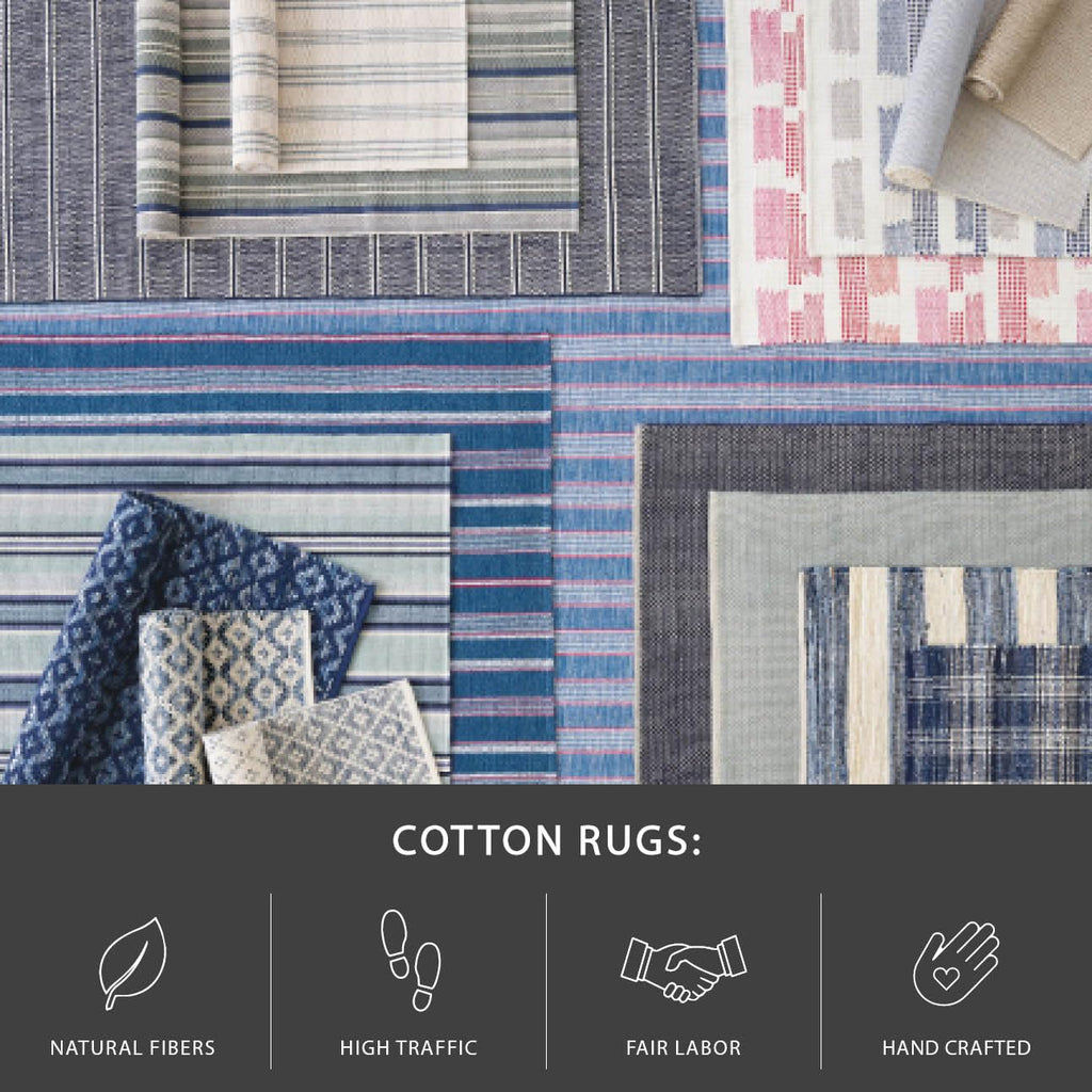 Denim Rag Blue Striped Handwoven Rug