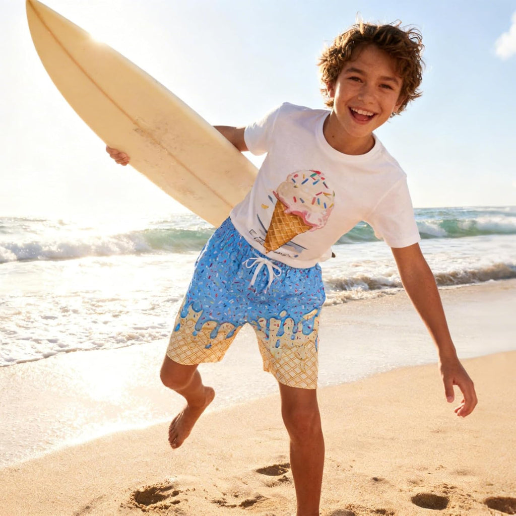 Boys Swim Trunks with Compression Liner Bathing Suit