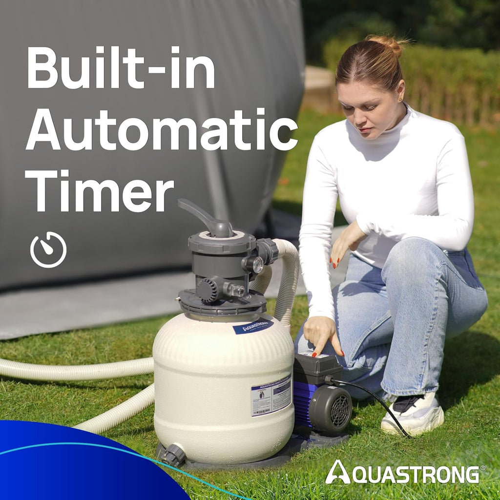 Sand Filter Pump for Above Ground Pool with Timer, 3/4 HP Pool Pumps Above Ground 3800 GPH for Pools up to 14000GAL