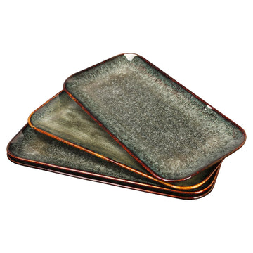 Ceramic Serving Dinner Plate Set, 4-Piece for Main Meals, Tacos, Lunches, Snack, Platters - Microwave and Dishwasher