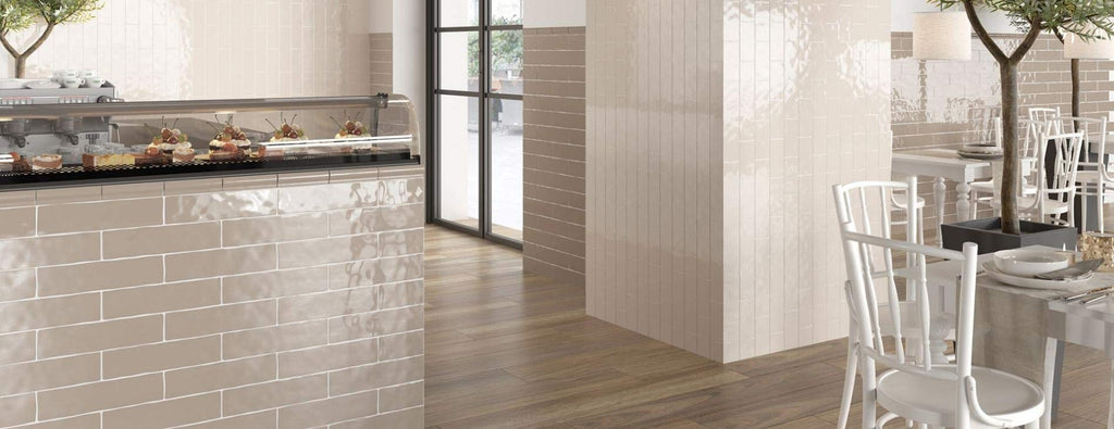 3x12 Cream Handmade Look Ceramic Subway Tile Walls & Kitchen Backsplashes - Glossy Finish (Box Covers 5.5 Sq. Ft.)