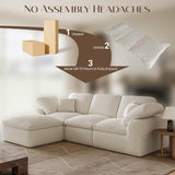 Cloud Sectional Couches for Living Room, 4 Seater Cloud Modular Couch, Boneless Comfy Sofa for Apartment