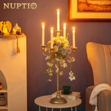 Tall Candelabra Candle Holder 2 Pcs 28in Floor Candlestick Holders Taper Candle Holders Gold 5 Arm Candelabras Candle