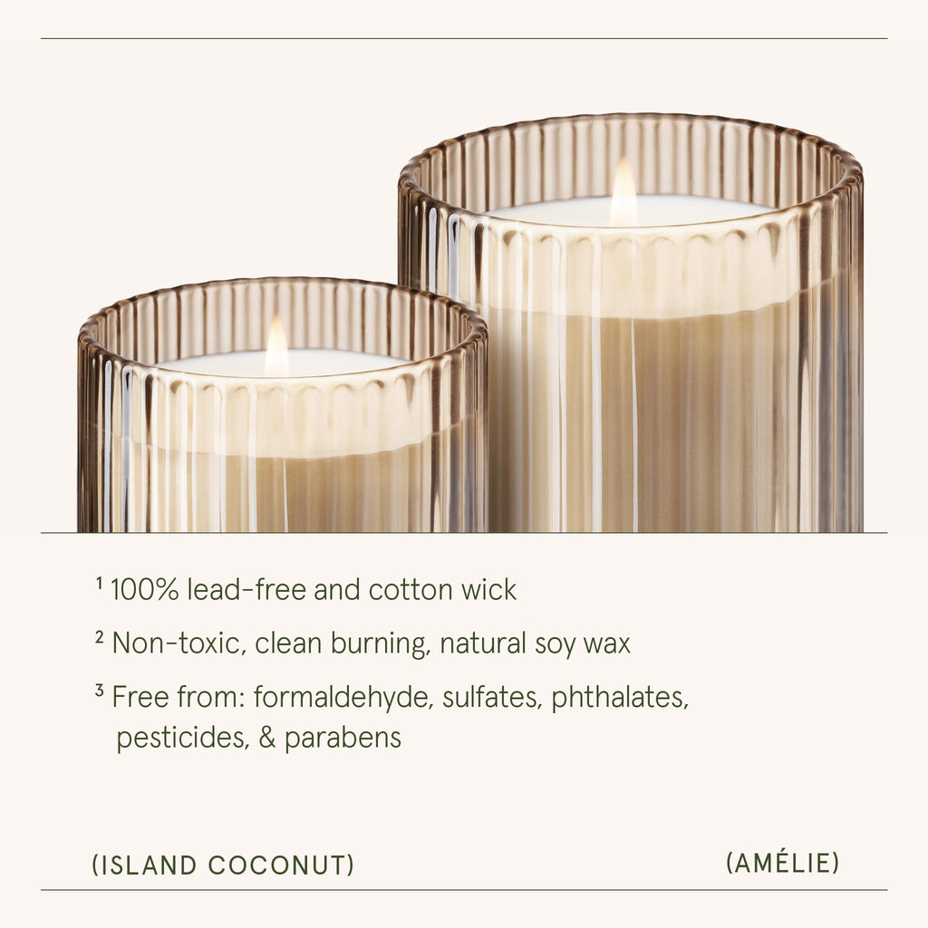Island Coconut Vanilla Scented Candles, Natural Soy