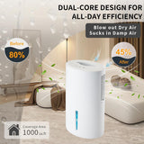 Small Dehumidifier for Bedroom up to 1000 Sq.Ft with Drain Hose, 68 OZ, Auto Shut-Off