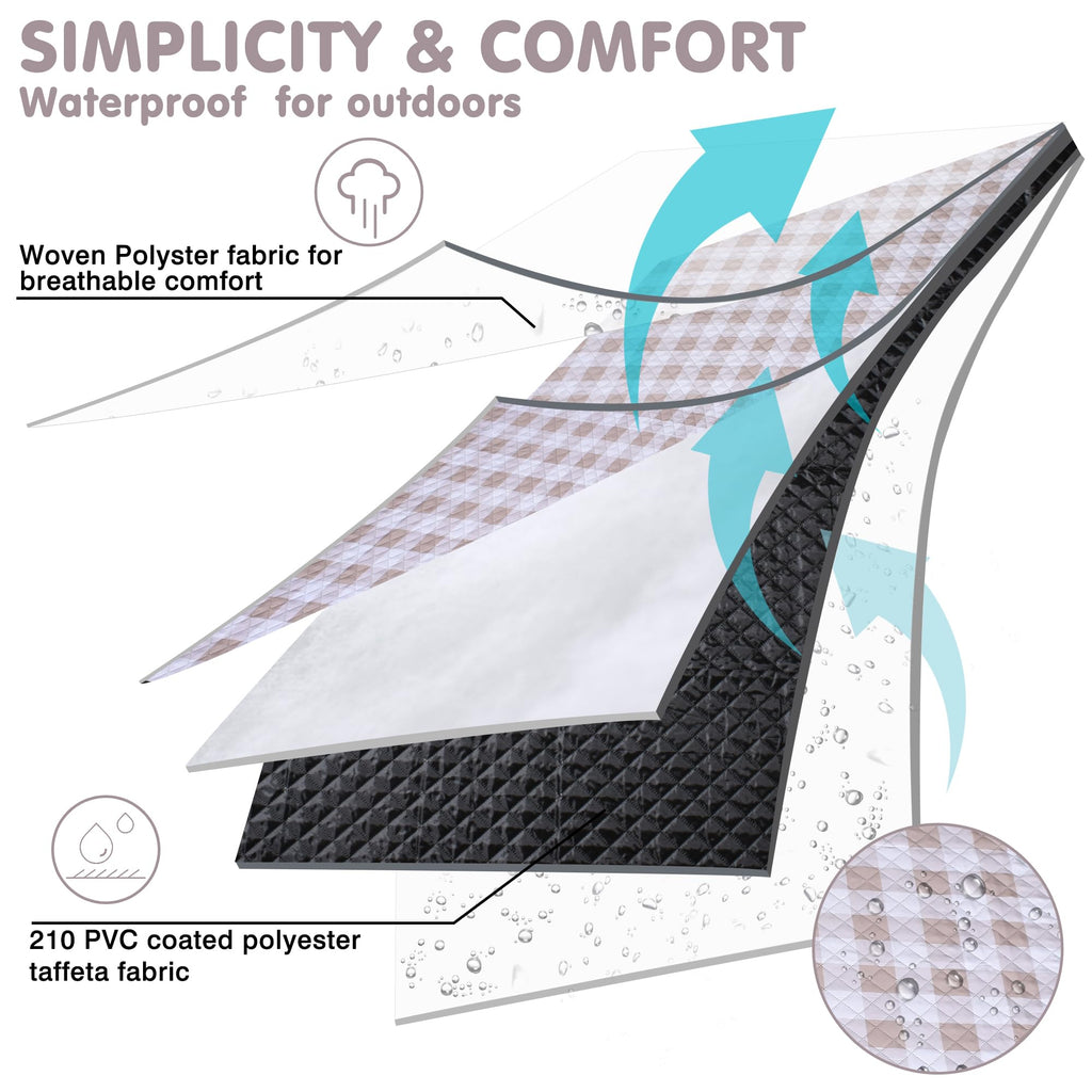 Outdoor Picnic Blanket, Extra Large, 80''x80'' Waterproof Foldable Blankets Gingham Picnic Mat for Beach, Camping