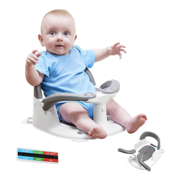 Bath seat for Babies 6 Months & up, 360° Stable Toddler Bath Chair with one-Touch Button, Back Hollow Design, Water